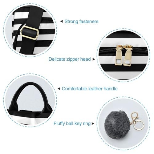 Image of ALAZA Black White Stripes Trips Hiking Camping Rucksack Pack for Women