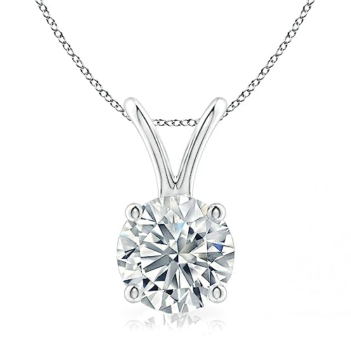 The Diamond Deal .50ct to 5.00 Carat Emerald Shape Solitaire Lab-Grown Diamond Solitaire Pendant Necklace in 14k Yellow, White or Rose Gold With 18