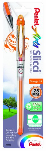 Stylo gel Pentel Slicci 0.25 mm orange extra fin BG202BPF1