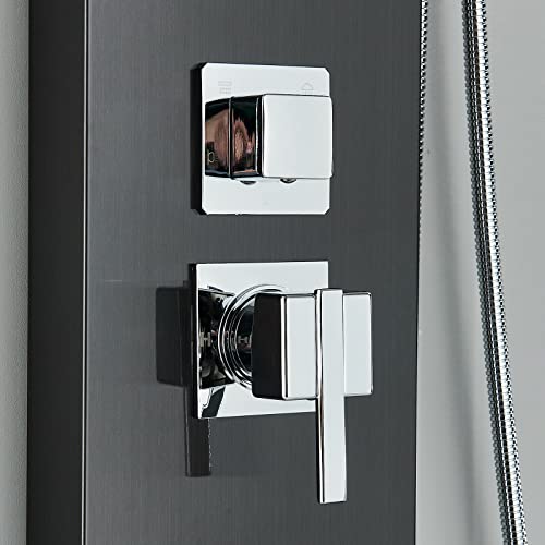 Sistema columna de ducha de acero inoxidable con lluvia, cascada y masaje miniatura 6