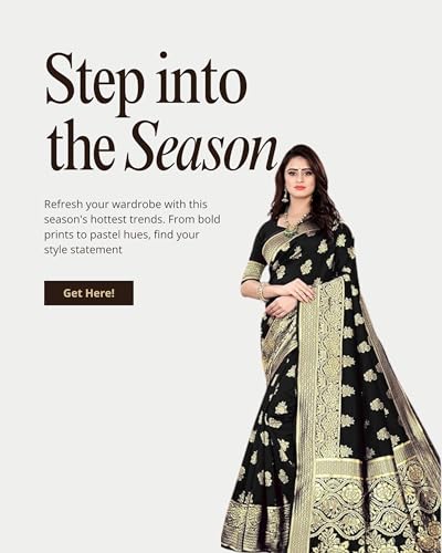 Image of Women's Kanjivaram Ptinted Soft Silk Banarasi Saree With Unstitched Matching Bloue Piece | Saree for Women