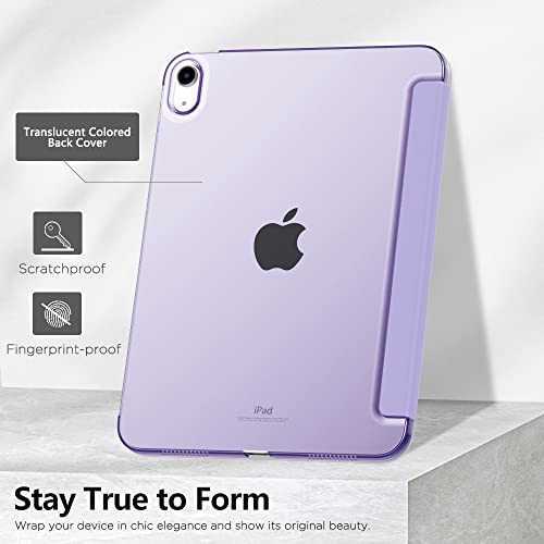 Image of MoKo for iPad (A16) 11th Generation Case 11 Inch 2025, iPad 10th Generation Case 10.9 Inch 2022, Slim Stand Hard PC Translucent Back Shell Smart Cover, Support Touch ID, Auto Wake /Sleep,Lilac Purple