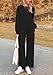 PRETTYGARDEN Womens 2025 Fall 2 Piece Outfits Long Sleeve Pullover Tops Wide Leg Pants Matching Lounge Sets Fashion Clothing (Black,XX-Large)