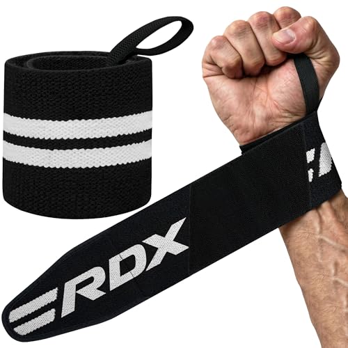 RDX Fasce Polsi Sollevamento Pesi Cinghie Passante Pollice, Approvato da IPL e USPA, Polsini Palestra Supporto Polso Wrist Wraps Polsiera Allenamento, Powerlifting, Bodybuilding, Fitness, Uomo Donna