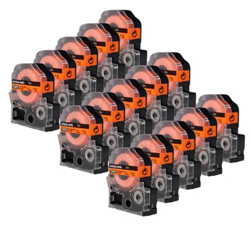 ���x���e�[�v SK12P LK 4PBF ���n�Ɍu���s���N 12mm LW 400 ���x���v�����^�ƌ݊�������(15PK Orange)