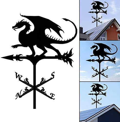 Rknhxaj Iron Weather Vane Dragon Metal Iron Wind Vane Retro Weather Vane Garden Patio Ornament Decoration Weather Vane Suitable For Outdoor, Patio, Garden, Roof Decoration #TOP6