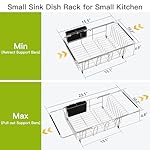 JASIWAY Dish Drying Rack in Sink, Expandable Stainless Steel Dish Drainers for Kitchen Counter, Dish Dryer Rack for Inside Sink, Over The Sink Dish Racks with Utensil Holder, Silver - Image 4