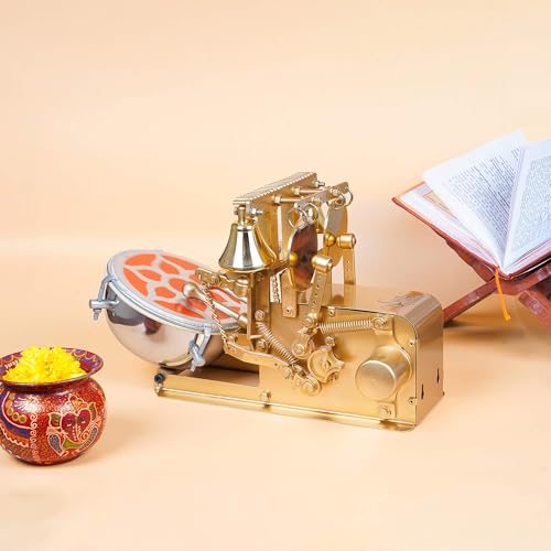 Image of Simple Mini Aarti Machine | Portable Electronic Aarti Device for Daily Pooja & Mandir Use | Color GOLDEN