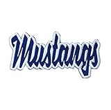 Mustangs - Royal Blue/White Embroidered Iron on Patch