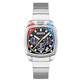 Cadola Orologio cronografo da uomo con testa di toro da 39 mm con cinturino in pelle CD-1060, Turbo Nero