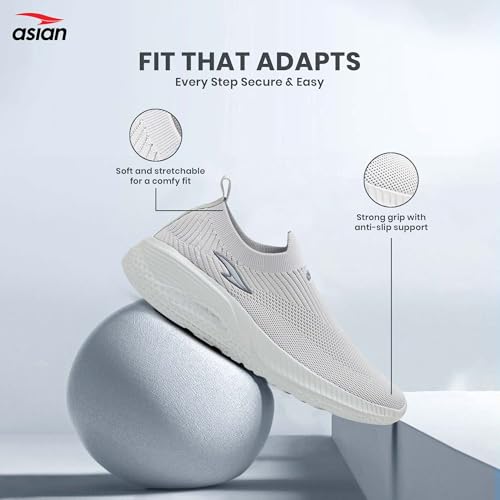 Image of ASIAN Storm-41 Walking Shoes for Men | Lightweight Slip-On Sneakers with Arch Support, Memory Foam Cushion & Breathable Mesh Upper | Comfortable Shoes for Walking & Travel