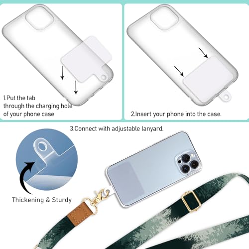 Image of Piefly Cell Phone Lanyard Crossbody Wrist Strap Adjustable for Women Forest | Travel Daily Cruise, Around the Neck, Hands-free, Universal, Fit Keys ID badge, Accessories, Compatible with Most Smartphones