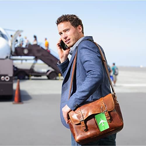 Luggage Tags for Suitcases, Lluggage Tags Suitcase Tags Bag Tags Travel Tags for Luggage Tag Aircraft Logo Travel Tags for Preventing Loss of Airplane Luggage Handbag (Green 2 Pack Tags)