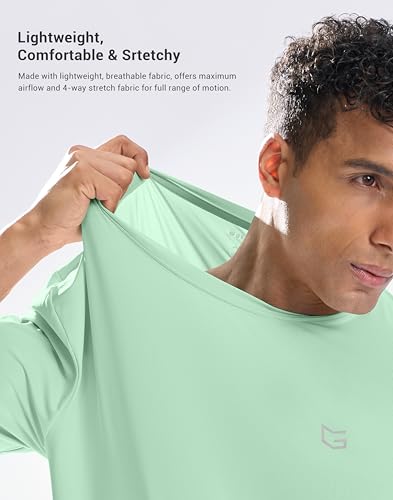 Image of G Gradual Men's Sun Protection Swim Shirt UPF 50+ Rash Guard Short Sleeve Quick Dry Water Hiking Workout Shirts for Men