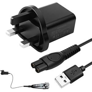 5V 2A Charger for Philips Shave, UK Electric Beard Trimmer Power Adapter Cable Fits for 3000 5000 7000 Series, QP6552 QP2834 X3001 X3053 S5884 S3342 BG3027 MG7790 MG7950 BT5502 BT9810