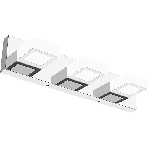 Ralbay Modern LED Chrome Vanity Light Acrylic Stainless Steel for Bathroom Vanity Lighting Fixtures Cool White 6000K