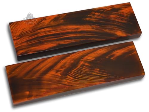 Whole Earth Supply Premium Handle Scales, Knife Making Material, Set of 2 (Buffalo Horn, Red)
