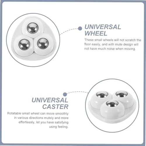 Image of Self-Adhesive Mini Caster Wheels for Furniture - 360 Swivel Sticky Wheels for Kitchen Appliances, Trash Cans, Storage Bins, Heavy-Duty Stainless Steel, Universal Fit (8 Pcs)