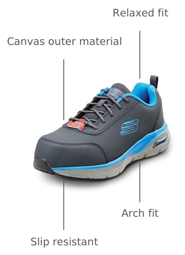 Image of Skechers Mens Lace Up Safety Arch Fit Sr Comp Toe