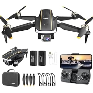 Enduring Brushless Motor Drone with Camera for Beginners, CHUBORY A68 WiFi Quadcopter with 2K HD Camera, Auto Hover, 3D Flips, Headless Mode, Trajectory Flight, 2 Batteries, Carrying Case