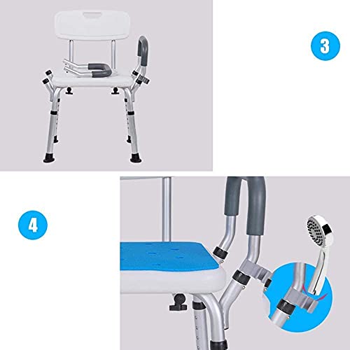 Chaise de douche avec bras dossier réglable tabouret de bain sécurité