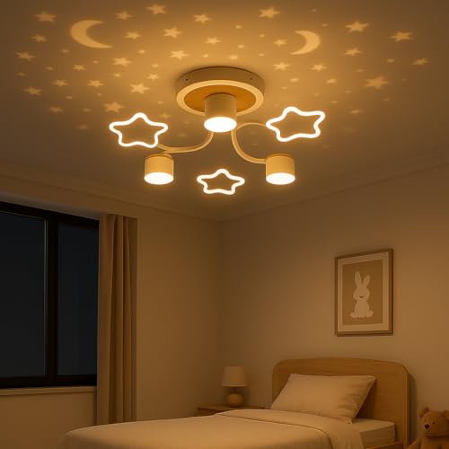 Epochglo Deckenlampe Kinderzimmer LED 60cm Sternenhimmel Lampe mit Fernbedienung Dimmbar 30006500K Nachtlicht & Timer Kreative Deckenleuchte Babyzimmer Jungen Mädchen