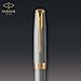 Parker Sonnet Fountain Pen Chiseled Silver with Gold Trim Solid 18k Gold Fine Nib (1931489)