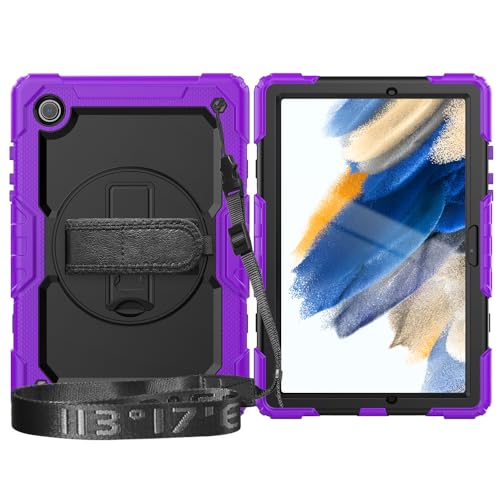Coque rotative Samsung Tab A8 avec porte-stylet et bandoulière