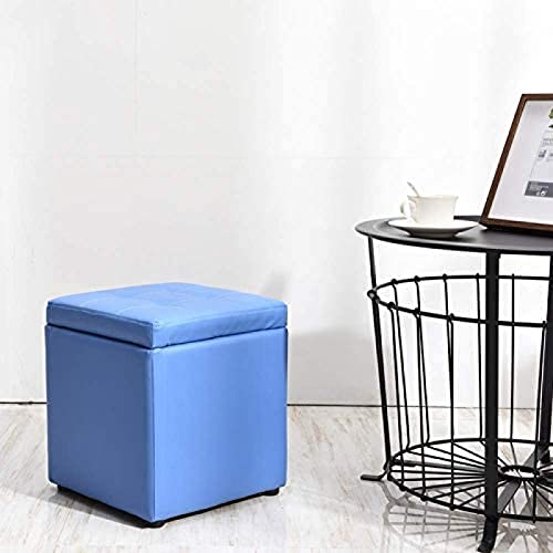 Petit cube de rangement bleu pour optimiser l'espace de votre salon - 3