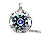 Iron Man Heart Time Edelstein Halskette Energie Sammeln Mode Anhänger Halskette Pullover Kette Zubehör Schmuck