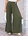 Palazzo Pants for Women Casual Wide Leg Pleated High Elastic Waist Flowy Loose Beach Palazzo Striped Pants Work Trousers, Army Green, Medium