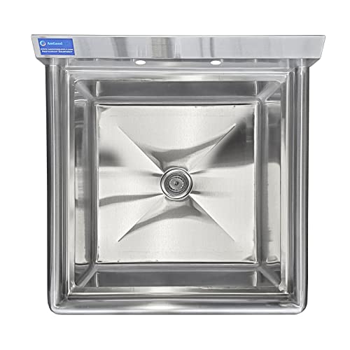 Image of AmGood Stainless Steel Prep & Utility Sink | 304 Stainless Steel | Overall Size: 30 inch x 29.5 inch | Restaurant, Kitchen, Laundry, Garage | NSF (Bowl Size: 24 inch x 24 inch No Faucet)
