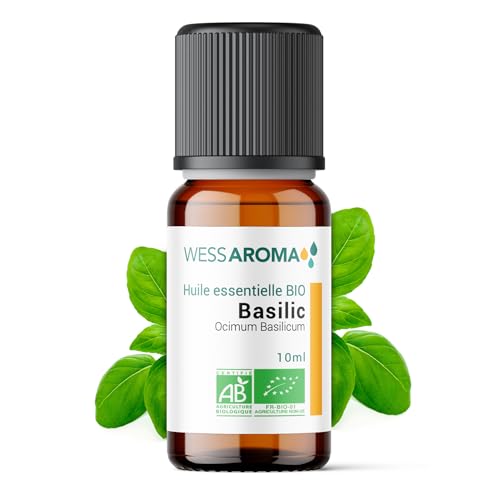 Huile Essentielle BIO de Basilic Exotique 10ML - Certifiée AB - 100% Pure & Naturelle, Chémotypée HEBBD - Pratiques agricoles durables - Analysée et conditionnée en France