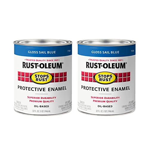 Image of Rust-Oleum Stops Rust Brush On Protective Enamel Paint, Gloss Sail Blue