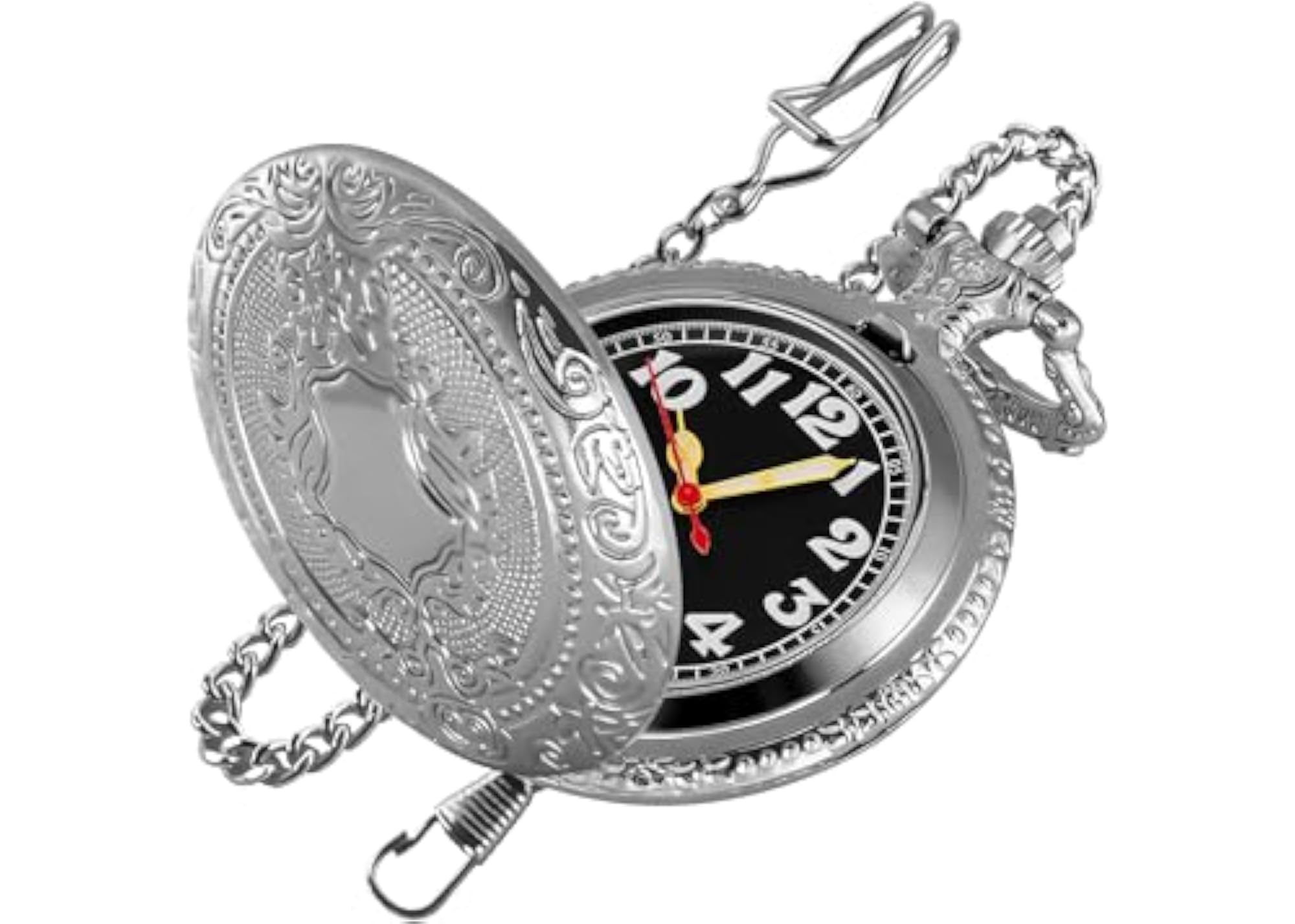 Men's Classic Quartz Pocket Watch with Chain