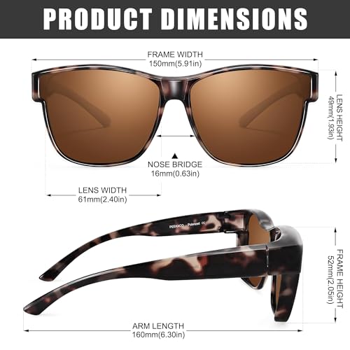 Image of Polarized Sunglasses Fit Over Glasses for Women Men | Oversized Square Sun Glasses UV400 Protection
