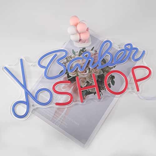 Image of Planzo Barber Shop LED Neon Light Sign Hair Salon Studio Store Wall Decor | Business Beauty Salon Neon Sign Light Wall Decor, Hairdresser Birthday Christmas Store Opening Gift, 15.75 inch x7.09 inch,USB