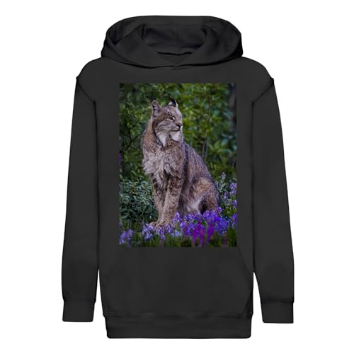 Sweat à capuche enfant lynx de qualité premium en coton doux