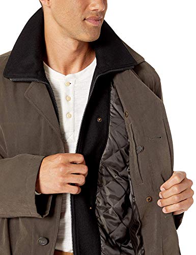 Adam Baker Men's Single Breasted Jacket 3/4 Length All Year Round Raincoat with Removable Liner3