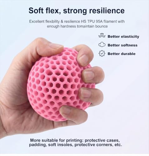 Image of 250G TPU 3D Printer Filament 1.75mm Filajoy3D 3D Printing Filament Dimensional Accuracy + /- 0.02mm for Most FDM 3D Printers,Pink