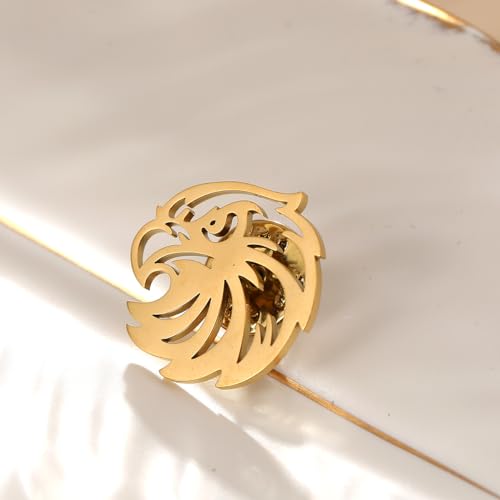 Image of Stainless Steel Animal Charm Badge Eagle Wings Bird Brooch and Pin