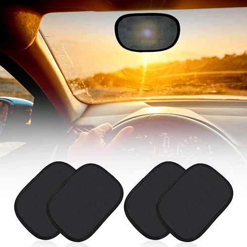 Econour Cling Sun Shade for Car Window and Windshield (4 Pack) | Static Cling Glare Protection for Baby | Car Windows Tint Sun Visor | Sun Glare Blocker for Driving | Sun Glare Protection Accessories