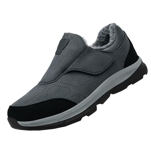Generisch Zapatos impermeables para hombre zapatos de invierno de algodón zapatos cortos botas de nieve zapatos de negocios de tela para hombre, gris, 40 EU