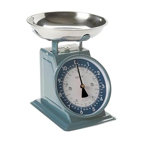 Taylor Mechanical Kitchen Weighing Food Scale with Bowl, Weighs up to 11lbs, Measures in Grams and Ounces, Food Scales for Kitchen, Storm Blue by Taylor - Used condition - US$44.14