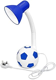 Retro Football Desk Lamp Flexible Blue and White with LED Golf Ball Bulb 4w