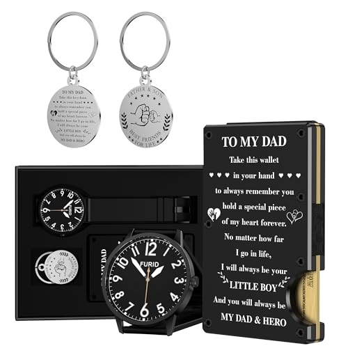 Father's Day gifts for dad From Son: Wallet & & Keychain Gift Set for Father, Men with Money Clip,Mens Gift2