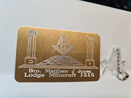 MASONIC REGALIA BRIEFCASE ID PLATE PLAQUE PERSONALISED GIFT AND COMES WITH A FREE KEYRING