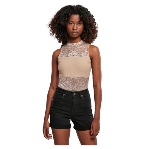 Body negro de encaje Urban Classics para mujer con manga larga elegante