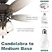 DiCUNO E12 to E26 Socket Adapter, Candelabra E12 to Medium (Standard) E26 Socket Converter, LED Light Bulb Converter, 200W Max, 200℃ Heat Resistant, 10-Pack