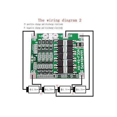 2 Packs 14.8V 4S 30A 18650 Lithium-Ion Lithium Battery BMS PCB Integrated Circuit Protection Board with Battery Balancing